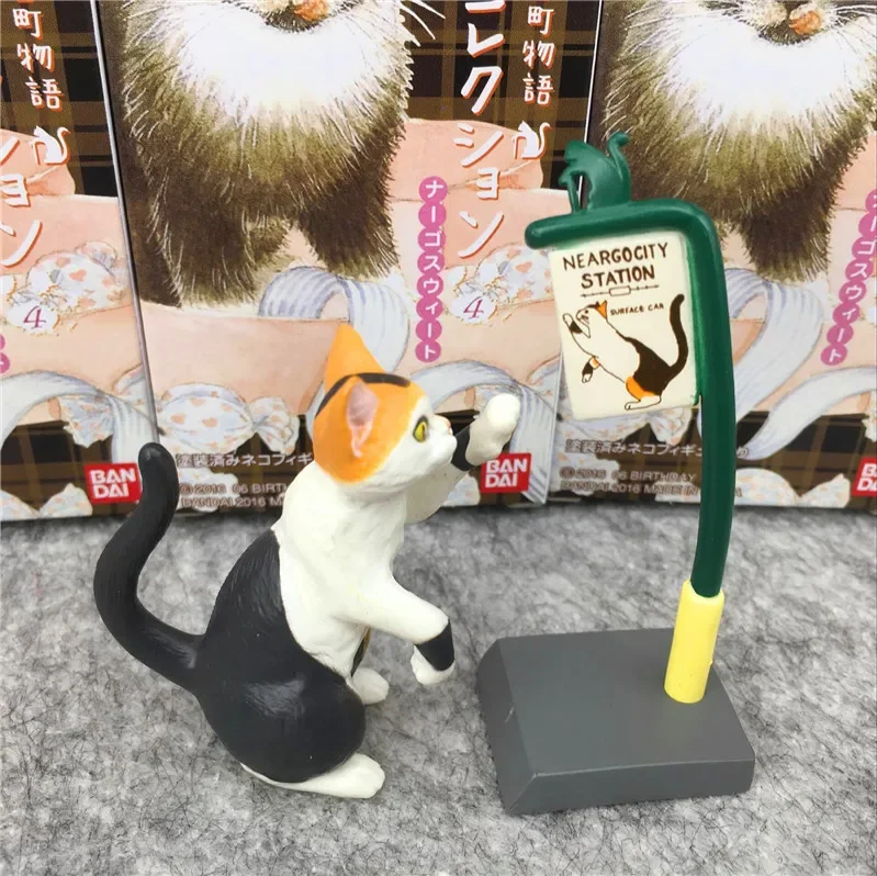 Kawaii Bandai Neargo Collection 4 - Śliczna Figurka Kota Niespodzianka Blind Box Prezent Zabawka Model Figurka Anime Kolekcjonerskie Ozdoby