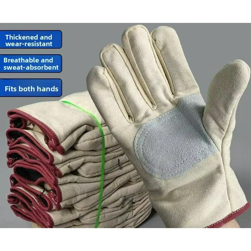 

Canvas Gloves Wear-resistant Welder Maintenance Canvas Gloves Double Thickened Protective Labor Protection Gloves Canvas Gloves