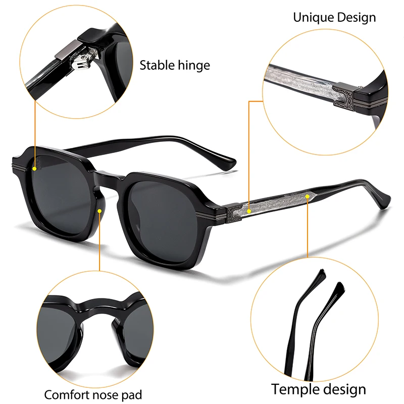 CATERSIDE Vintage Punk Herren-Sonnenbrille, Markendesign, Sonnenbrille mit kleinem Rahmen, Party, Reisen, modische Brille, Geschenk, ideale Wahl – Detail 5