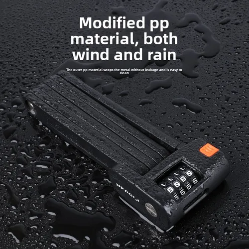 Imagen 2 del producto Candado plegable para bicicleta de montaña, candado antirrobo de seguridad para carretera, candado de cadena para bicicleta eléctrica, accesorios para bicicleta