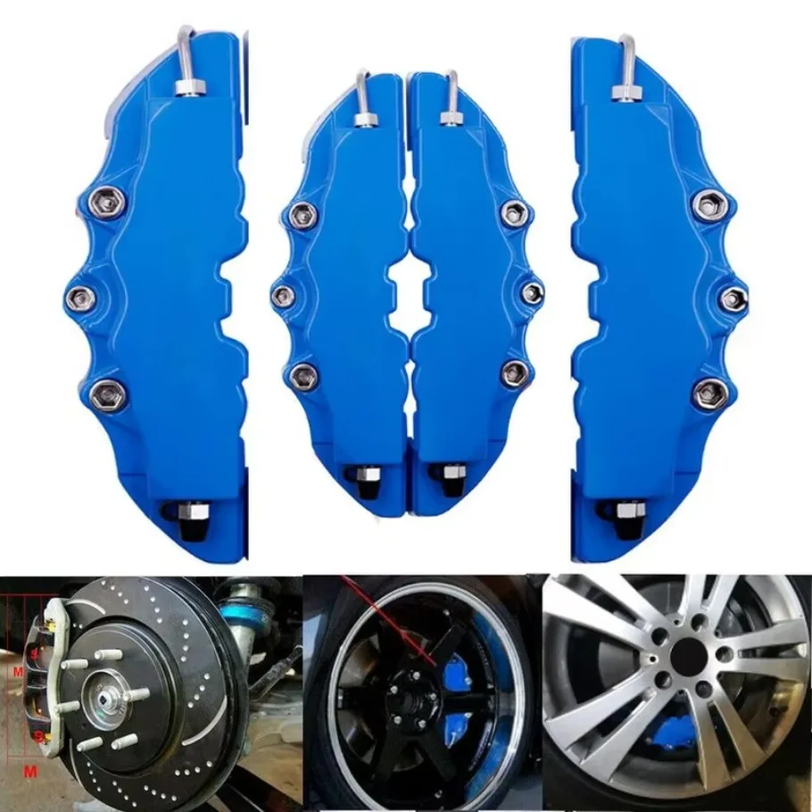 2PC M+S 3D Blue Style Car Disc Brake Caliper Covers Front & Rear Accessories