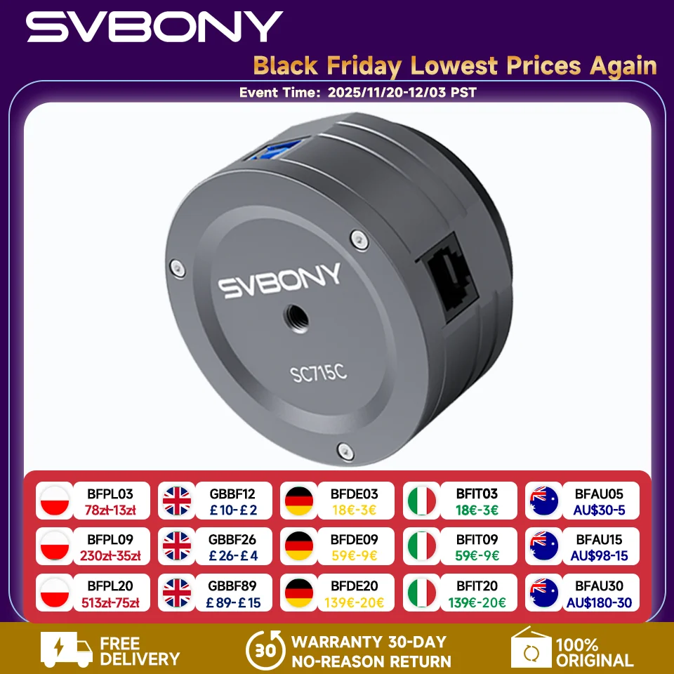 

Svbony SC715C OSC Planetary Camera Color CMOS IMX715 Sensor USB 3.0 Interface for Planetary Observation and Astrophotography