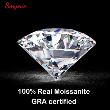 Smyoue 0.1-30CT loose stones moissanite stones D color VVS1 round shape diamond excellent cut pass diamond testing hot