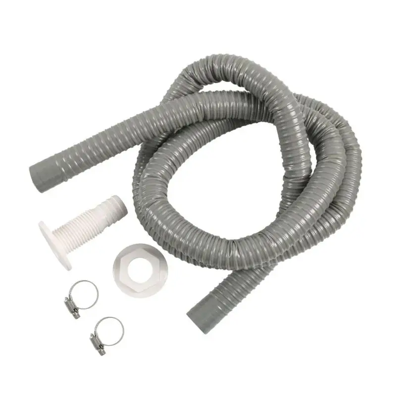 

31BC Marine ABS Plastic Drain Fitting With 29mm Hose Clamp And 6 Foot Corrugated Tube For Boat Bilge