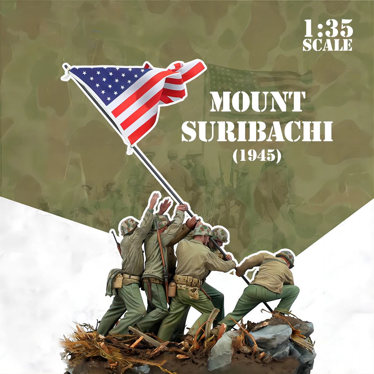 1/35 Resin Model Figure Kits GK , Six People，Including Scene，Military Theme，Unassembled And Unpainted,343B