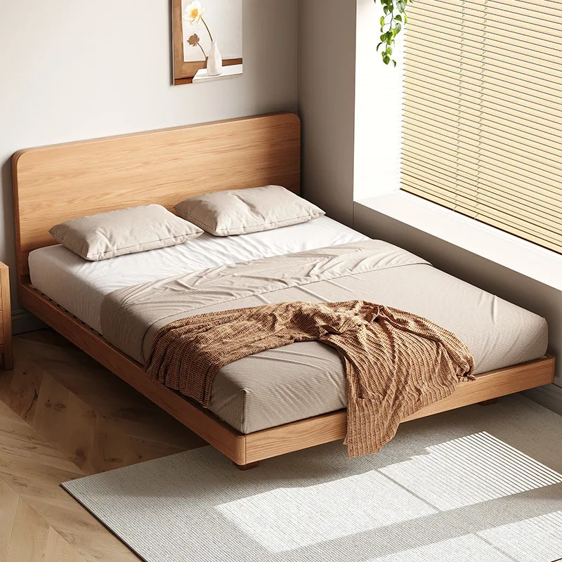 Solid wood oak bed Miqi edge suspension bed