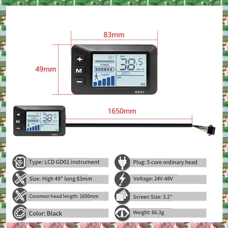 

Спортивный электрический велосипед 36 В/48 В 30 А 750 Вт 1000 Вт 2 модели синусоидальный контроллер Ebike GD01 Дисплей Комплект для переоборудования электровелосипеда Прочный, электрический