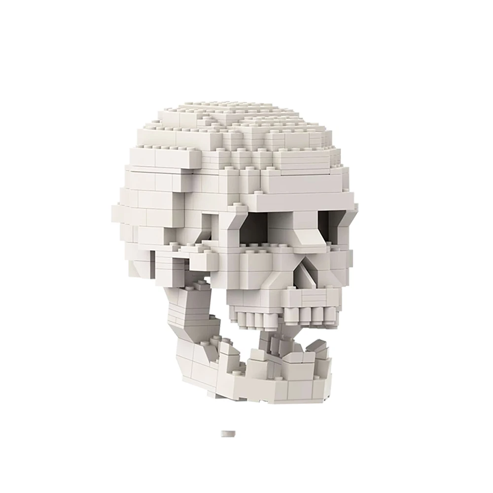 MOC 41161 Human's Skull Brain Building Blocks Scientific Simulation Terror Skeleton Enlighten Educational Toy Children Game Gift