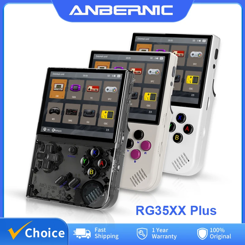 ANBERNIC RG35XX Plus Retro Handheld Game Player Console 5000+ Classic Games Support Wireless/Wired Controlle HD-MI TV Output