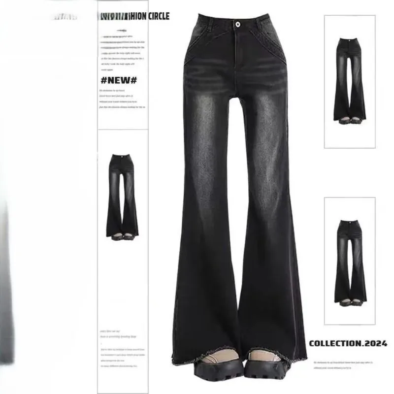 

Джинсы Bootcut, женские сексуальные эластичные джинсовые девушки, мягкие зимние американские бойфренды с графикой, женские базовые кружевные обычные брюки-карго с талией