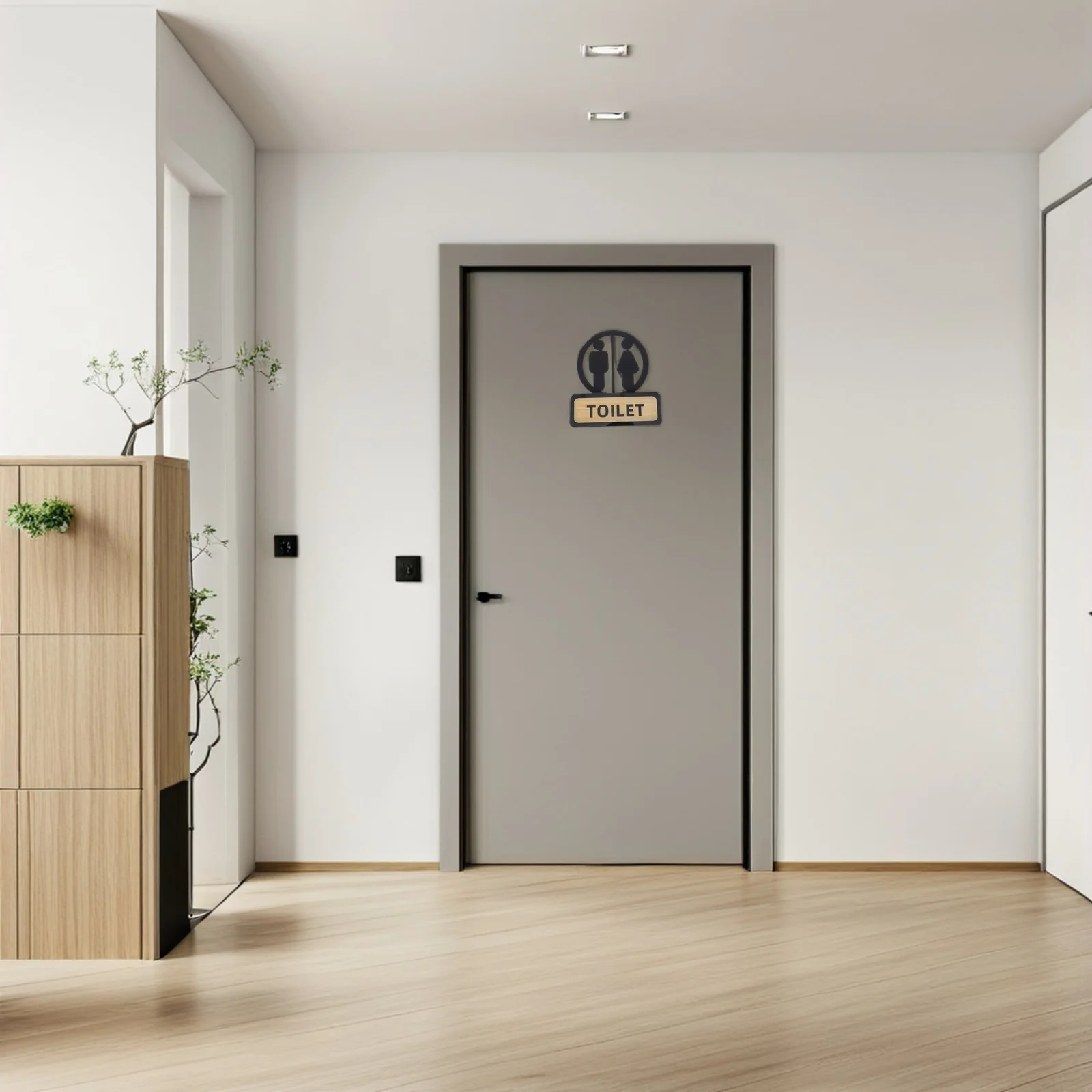 

Bathroom Door Signs Acrylic Unisex Toilet Sign Easy Mount Waterproof Restroom Identification for Office Restaurant