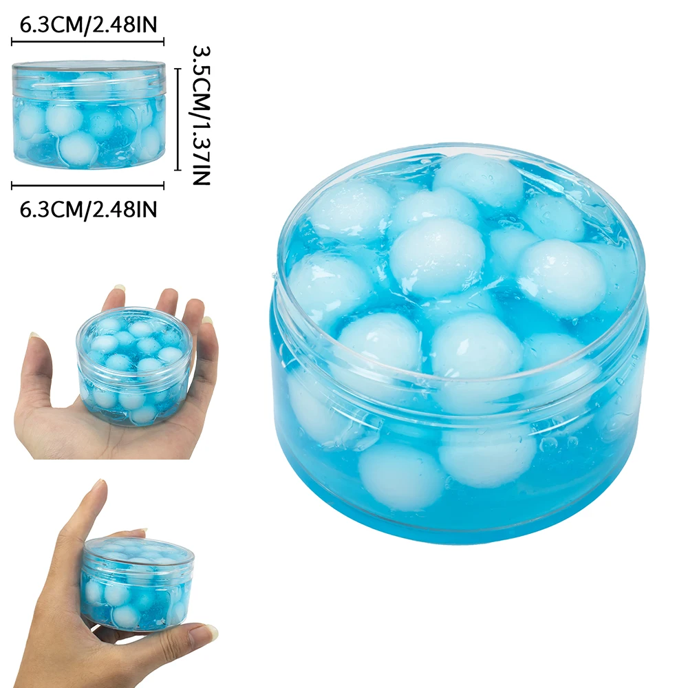 120ml Pluizige ronde bal Crystal Crunchy Slime kit Super Zachte Niet-plakkerige Jelly Clear Slime Charms Plasticine Verjaardagsfeestje geschenken