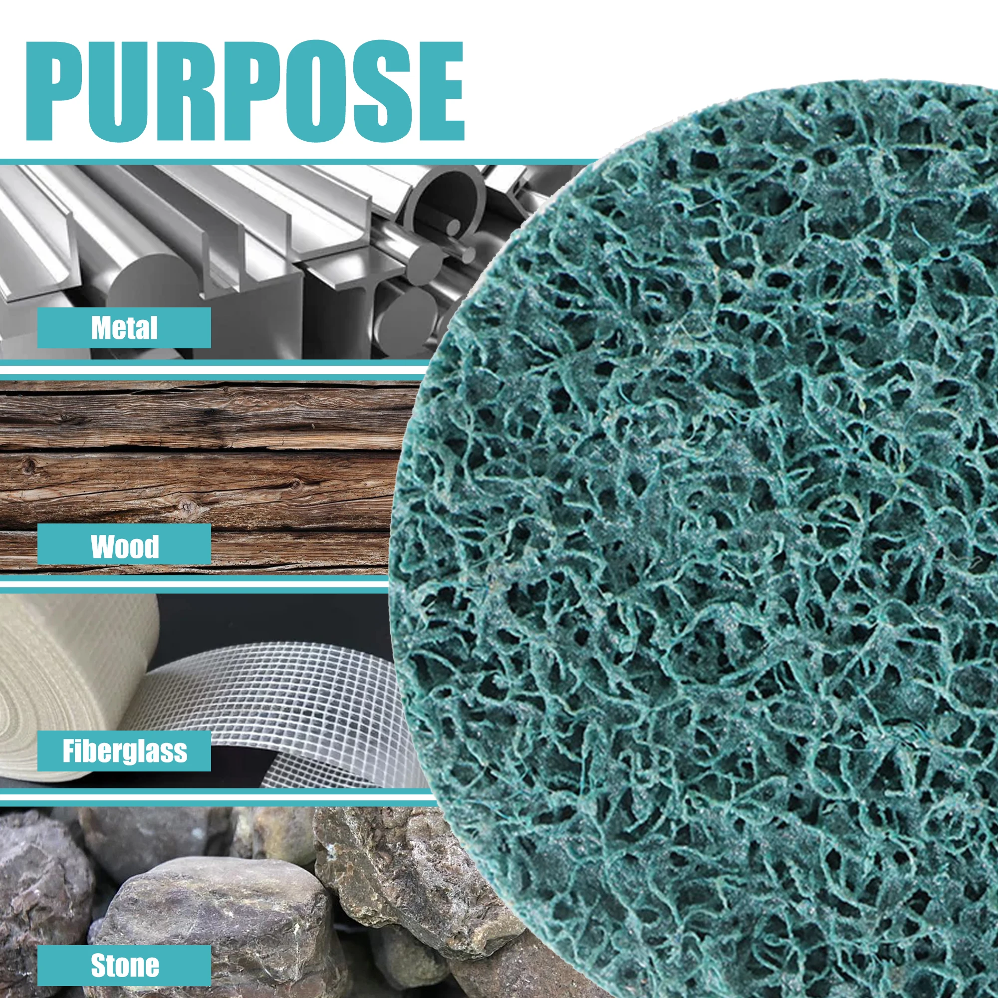 50 шт. 2-дюймовые синие быстросменные диски для подготовки поверхности, мелкозернистость для очистки, отделки и снятия заусенцев на металлах