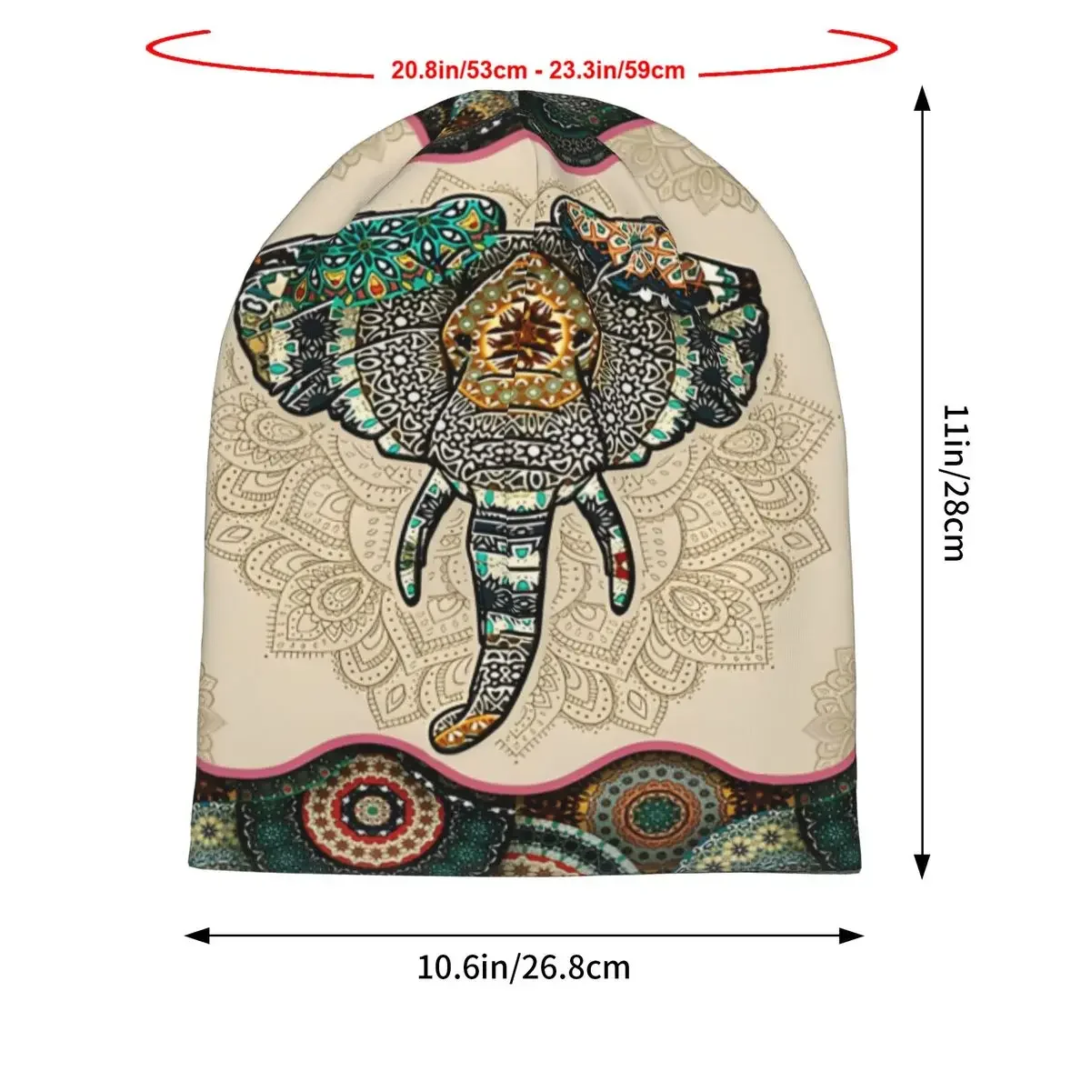 Elephant Vintage Mandala Bonnet Homme Fashion Skullies Beanies Caps For Men Novelty Hats