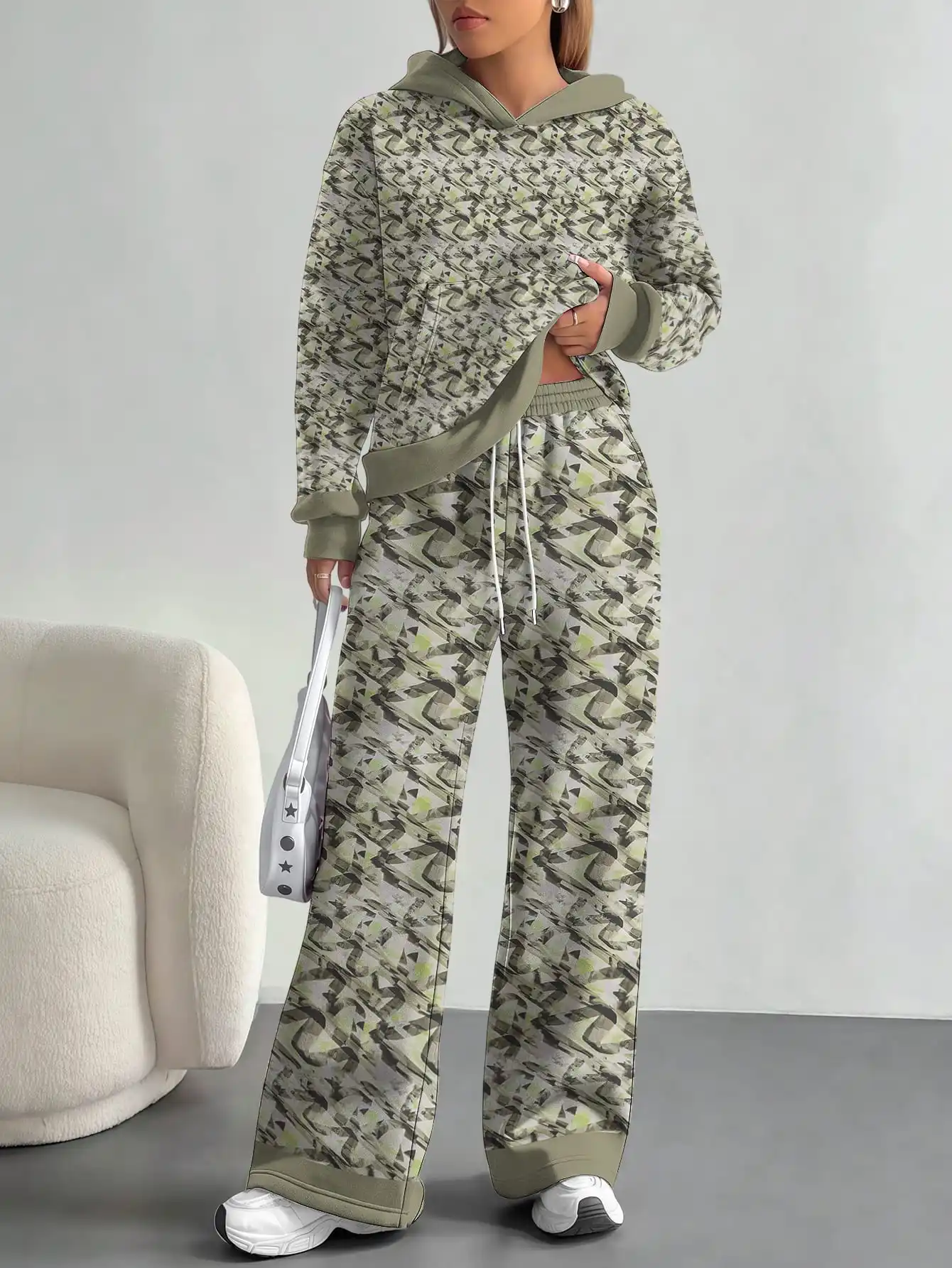 

Military green 2025 new camouflage sports style foreign trade comfortable fashion leisure outdoor European and American women's