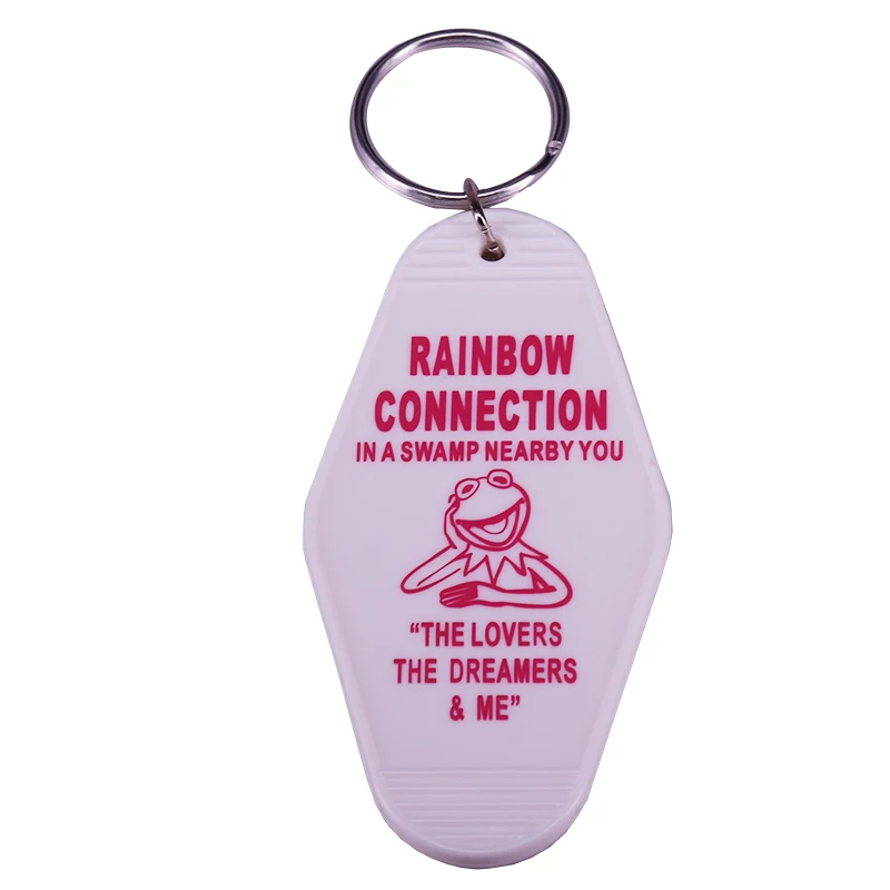 Colorful Hotel Motel Acrylic Plastic Pendants Keyring Key Chain Motel Key Ring Keytag Keychain Jewelry Accessories