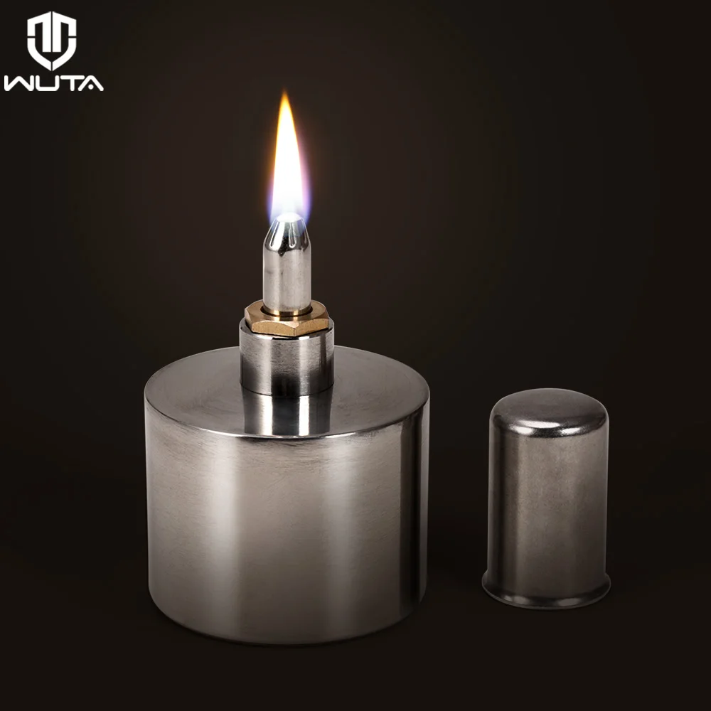 WUTA 200ml Stainless Steel+Brass Alcohol Burner Biology Chemistry Dental Lab Lamp With Wick Leather Craft Work Heating Tool Safe