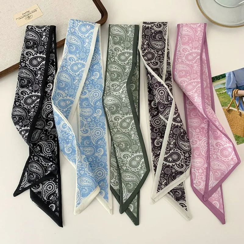 

Long Satin Scarf Versatile Headband Hair Tie for Pony Handbag Bow Belt Soft Lightweight Multifunctional Daily Use Accessories