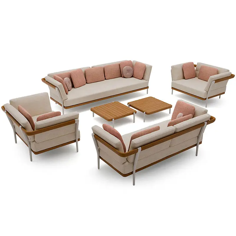 #Factory Direct Modern Italian Minimalist Metal Outdoor Sofa Set Eco-Friendly Durable for Villa Hotel Garden Patio Furniture