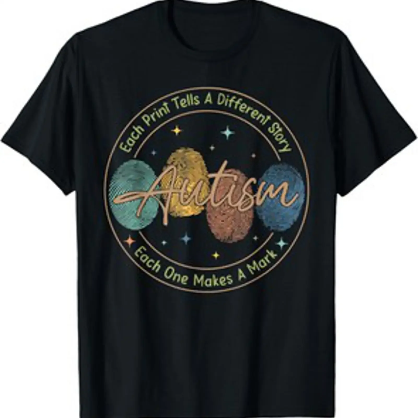 Camiseta Autismo Huella Dactilar Cada Impresión Cuenta Una Historia Diferente vintage Washed Stylish homme designer clothes