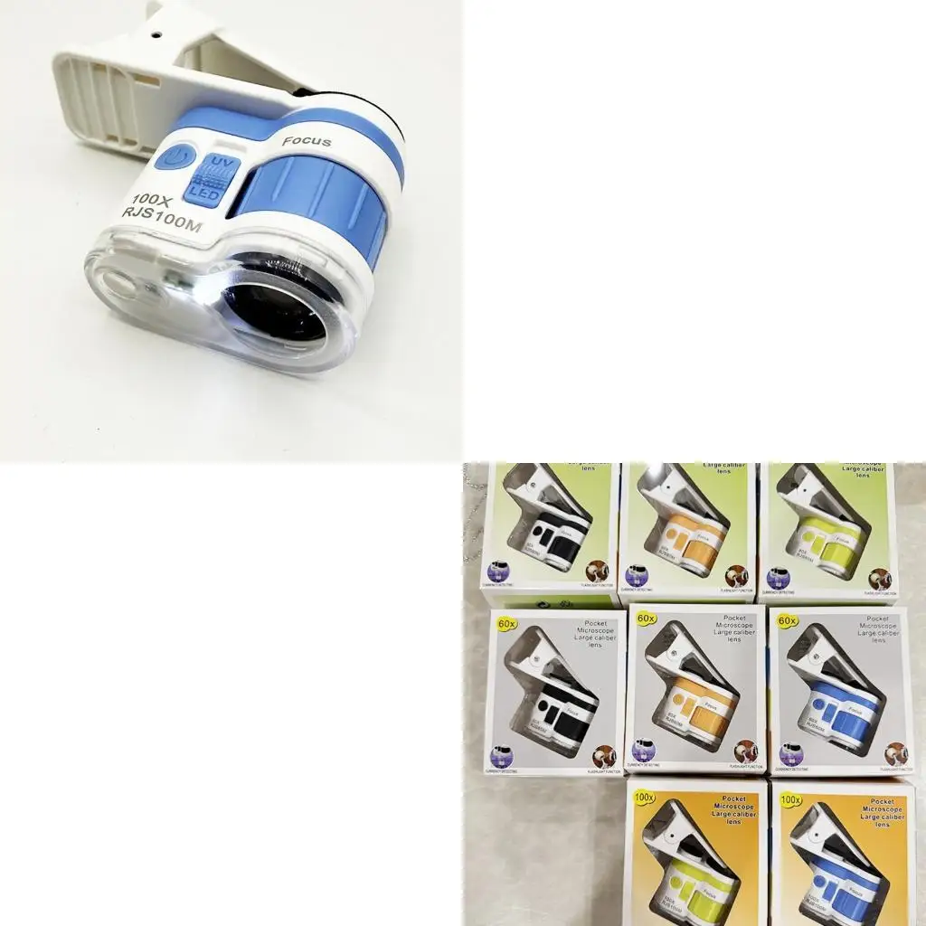 

Kids Handheld Magnifier Tool Light Weight ABS Phone Microscope Clip For Outdoor Learning Activity