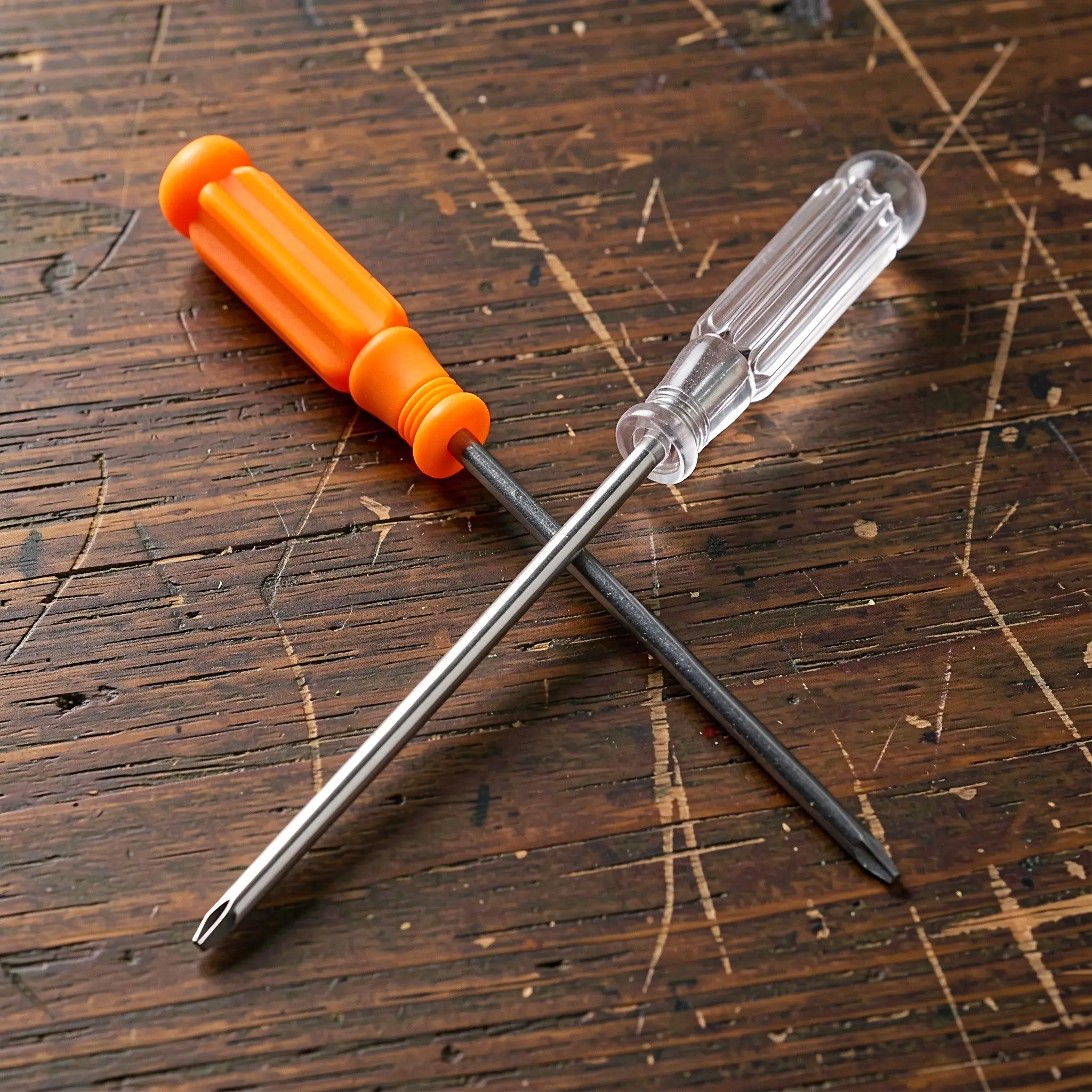 2Pcs Screwdriver Set Heavy Duty Flat and Cross Head Drivers Comfortable Non Slip Handle for Electrical DIY Furniture Assembly