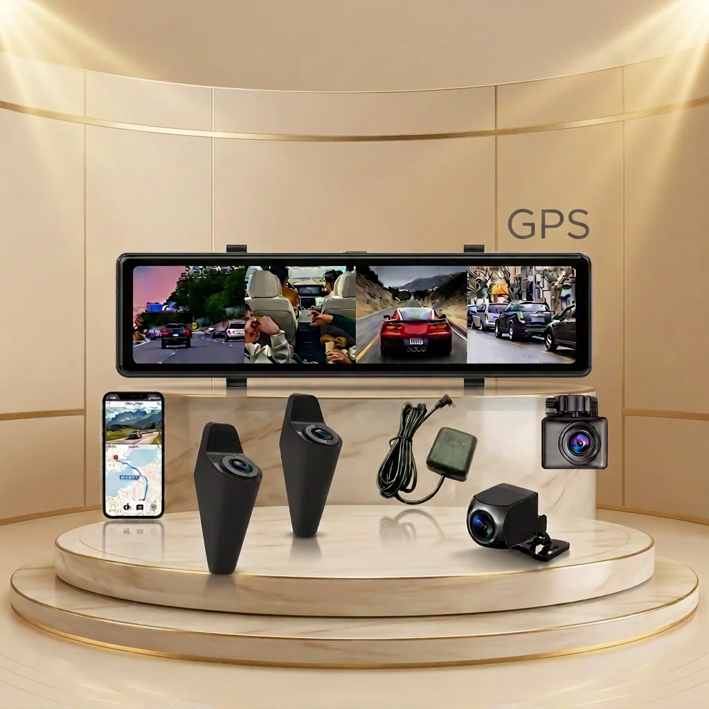 Rear Camera For Car - IPoster 12-дюймовый видеорегистратор с Wi-Fi, GPS-трекером,
