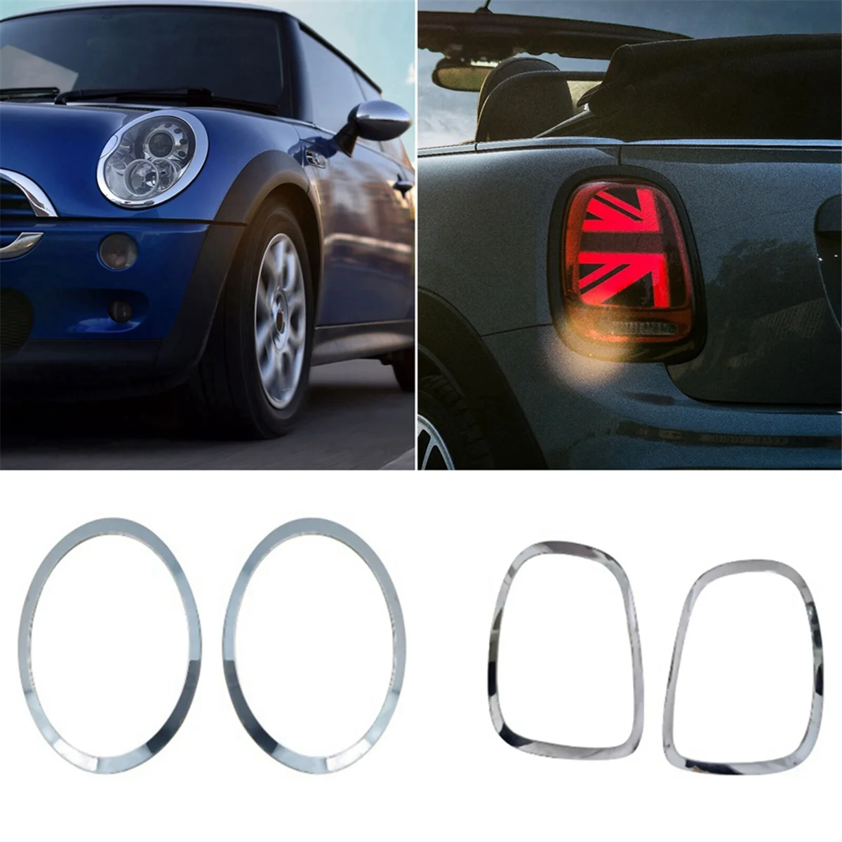 

Car Headlight Ring Tail Light Surround Trim for MINI COOPER F55 2014-2019