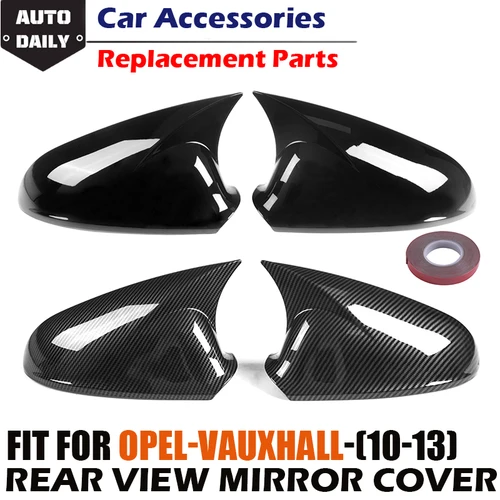 1 par de cubiertas de espejo retrovisor de coche, carcasa adhesiva para Vauxhall Opel Astra J GTC MK6 2010-2013, accesorios de tapas de espejo lateral