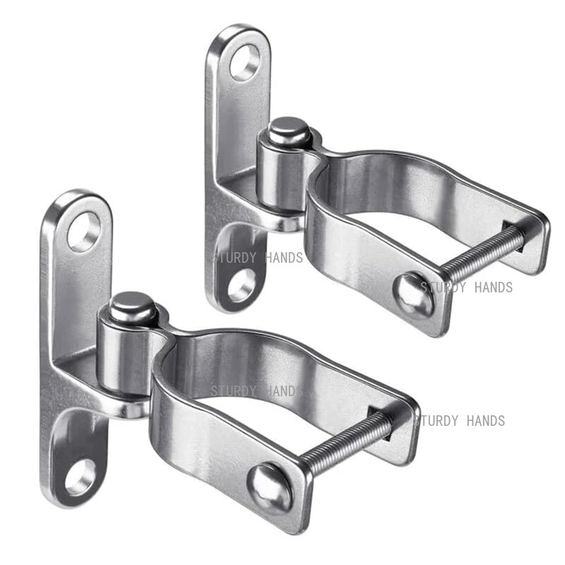 

2 sets of stainless steel wall mounted door hinges 1-3/8 inch farm fence door hinge hardware accessories