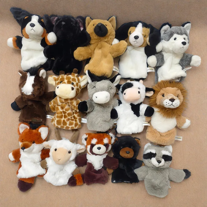 Cute Animal Hand Puppet Set 25 Different Wildlife Creatures Soft Stuffed Interactive Plush Toy Room Adorable Creative