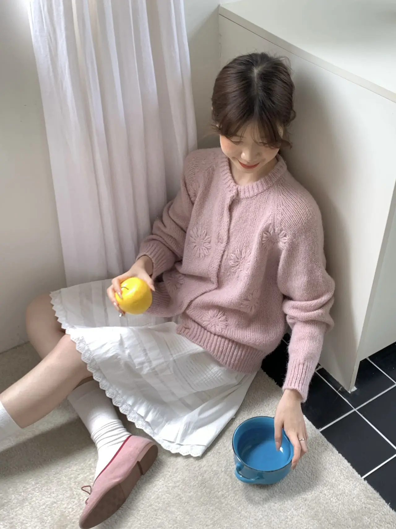 ثلاثية الأبعاد التطريز دش الصوفية محبوك سترة المرأة ملابس خارجية لينة عادية طويلة Sve قمة دافئة الحلو Sle قسط Quali #1