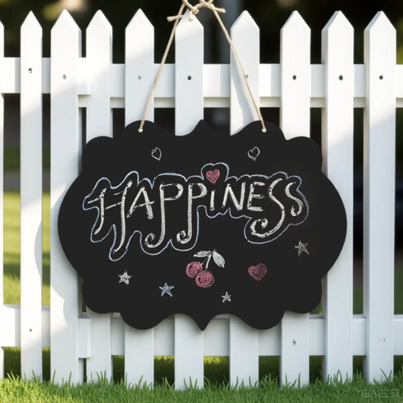

Chalkboard Sign Double Sided Erasable Message Board Hanging Wall Decor Display Board For Notice Tag With Hemp Rope Reusable