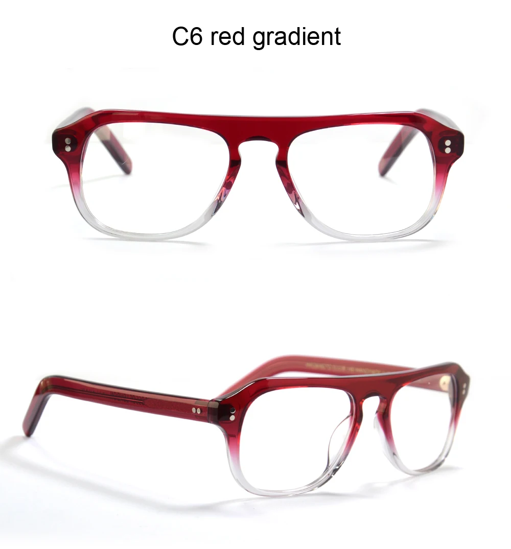 Vintage Piloten-Brillengestell für Herren, Myopie, verschreibungspflichtige Brille, handgefertigt, klassisch, Schlüsselloch-Acetat-Brille, Marineblau – Detail 10
