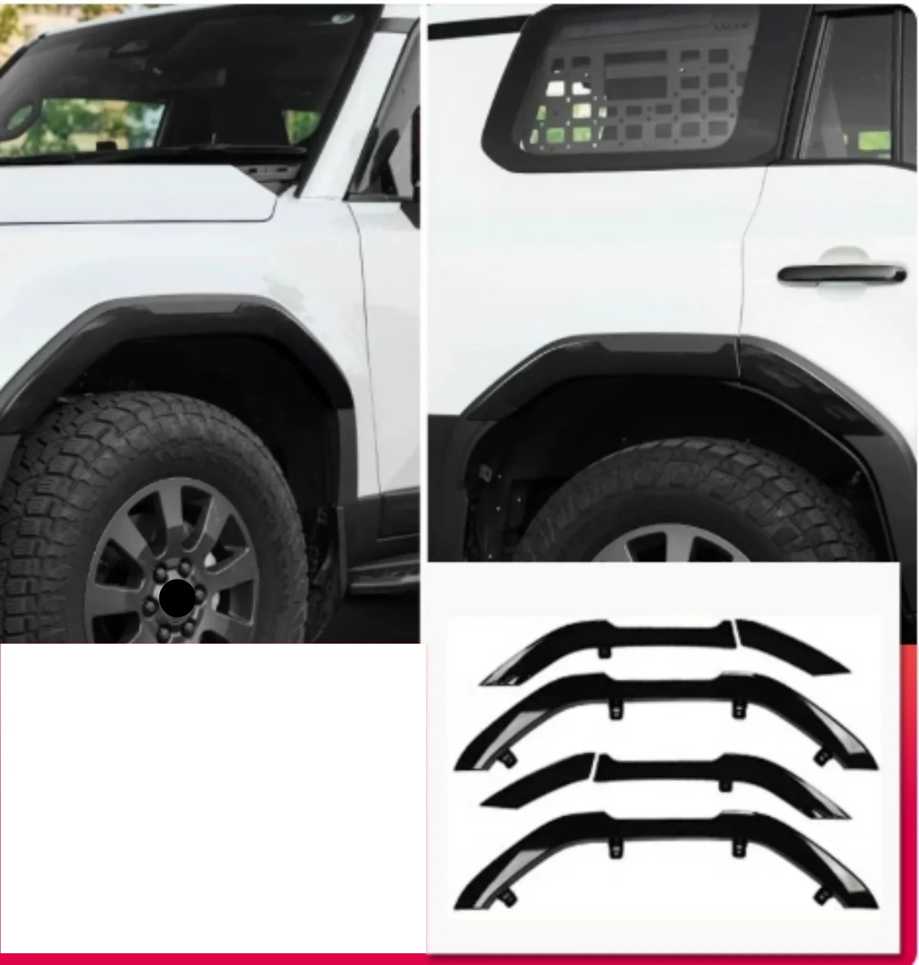 

Car Fender Flares Arch Wheel Eyebrow Protector Mudguard Sticker for Toyota land cruiser prado LC250 24-26