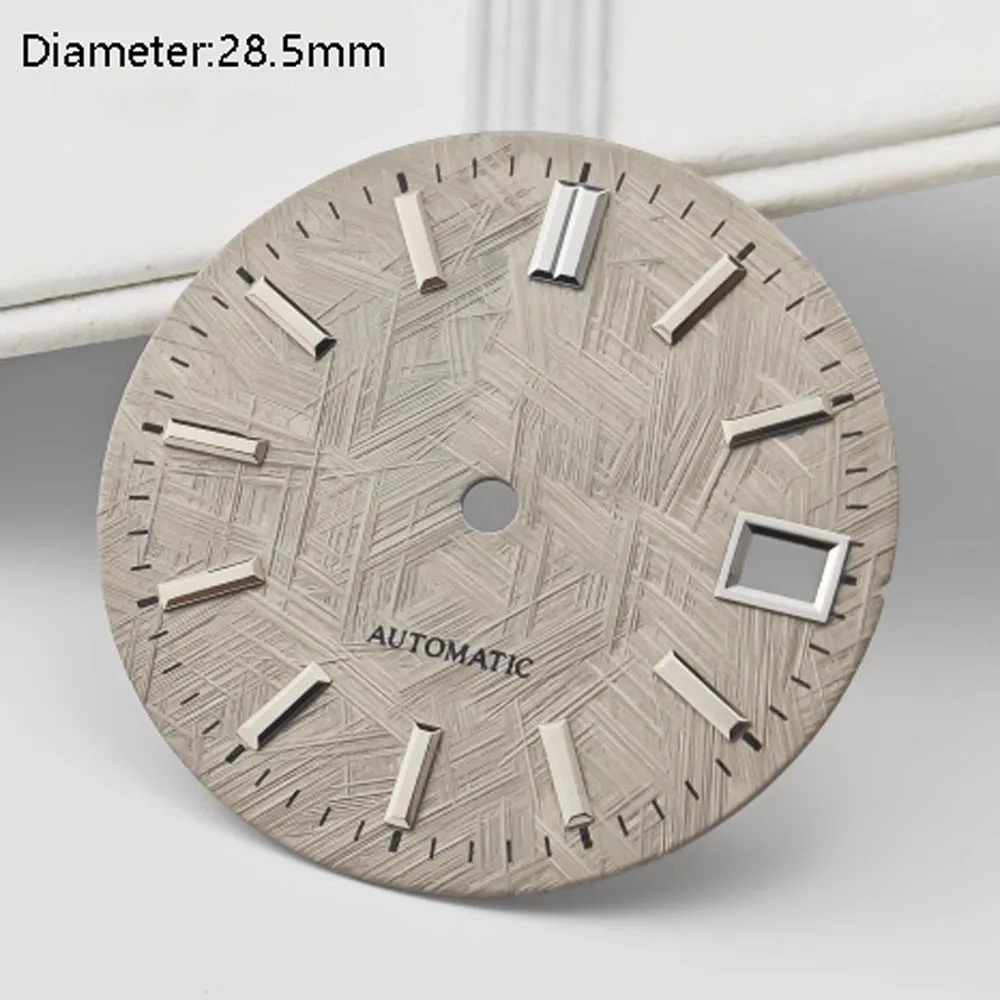 Quadrante NH35 da 28,5 mm quadrante grigio carbonio linea nera con motivi fti Giappone NH35 movimento meccanico automatico watchmods possono personalizzare il logo