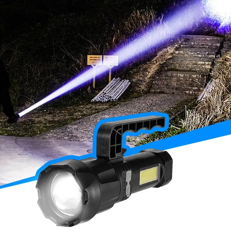 Observation Flashlight Handheld Work Telescopic Zoom Flashlight Rechargeable Detachable Handle Outdoor Lighting Type-C Charging