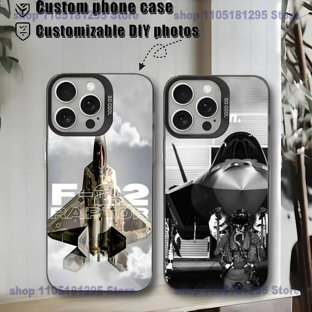 

Cool Pilot F-22 Fighter Phone Case For iPhone17,16,15,14,13,12,11,Mini,Pro,MAX,plus,Black Matte Shockproof Cover