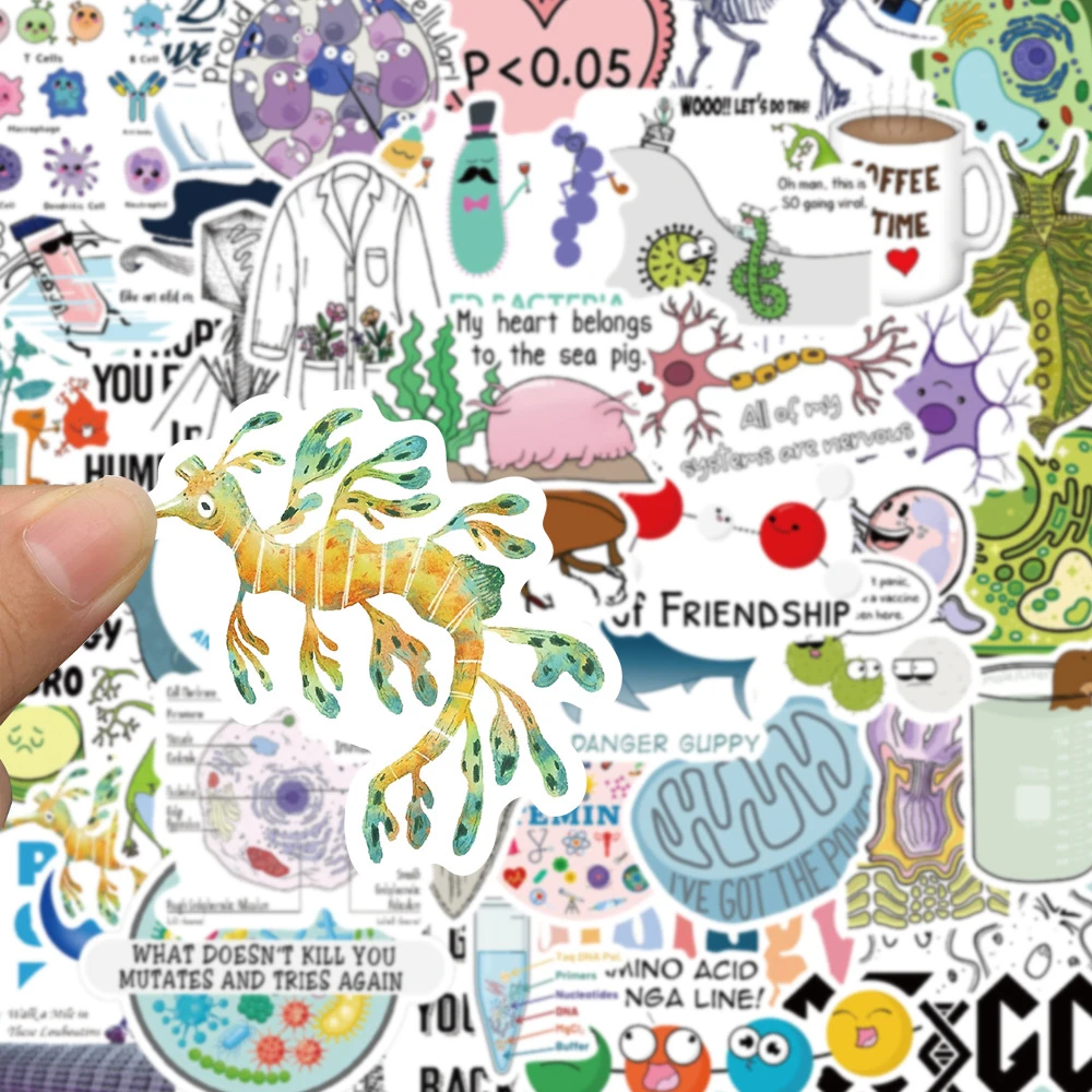 10/30/50/100pcs Science Chemistry Biology Laboratory Research Stickers Skateboard Laptop Phone Car Waterproof Sticker Kids Toys