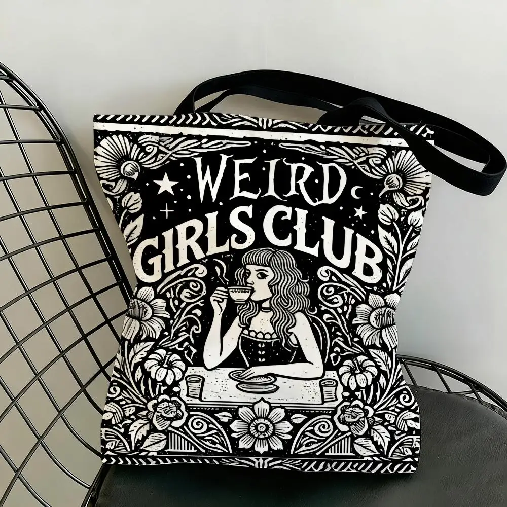 

Сумки для хранения от бренда Weird Girls Club: легкая холщовая сумка-тоут, вместительная сумка через плечо, модная экологичная многофункциональная сумка-шоппер