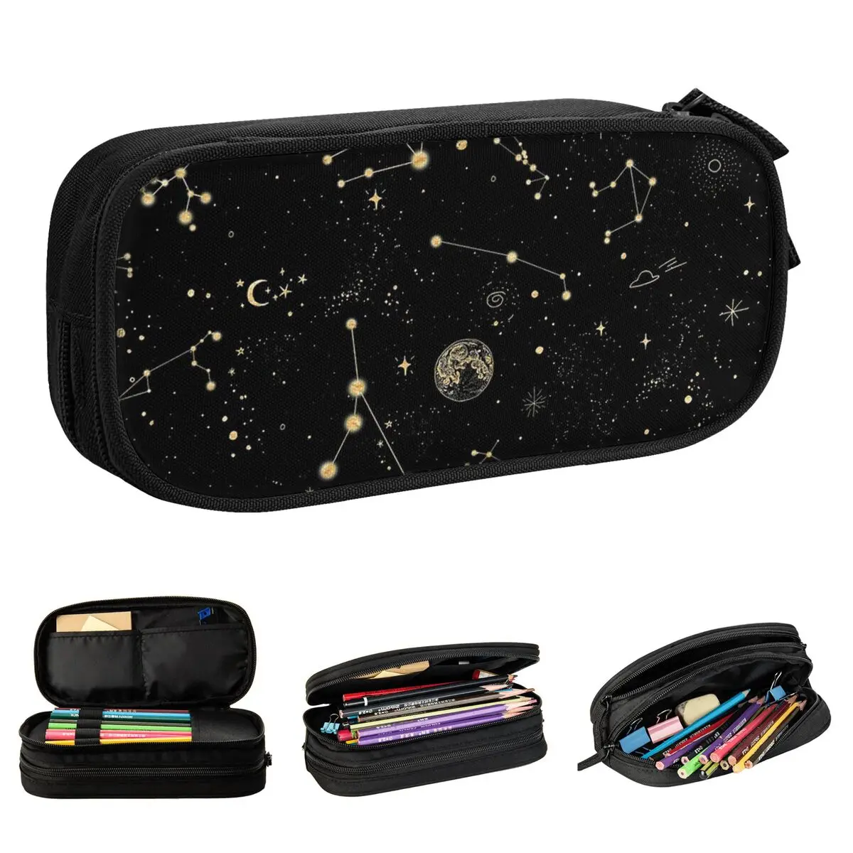 para o case de lapis galaxia ocultismo bruxa constelacao magica lapis caneta estudante grande capacidade bolsas material escolar papelaria 01