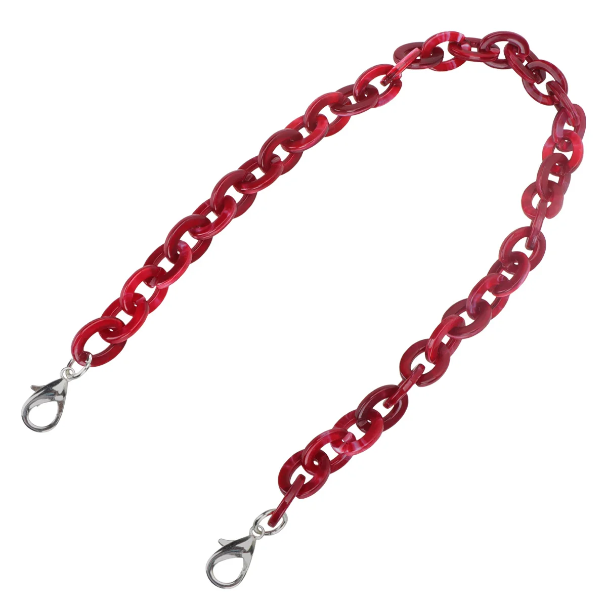Cadena de Bolso de Acrílico Rojo con Hebillas Dobles de Aleación, Repuesto Decorativo para Bolso Tote, Bolso Pequeño, Correa DIY, Accesorio