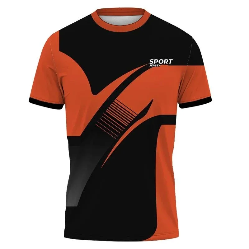 Men's T-shirt Sports Running Quick Drying Abstract Stripe Pattern T-shirt Short Sleeve Outdoor Training Coat Top