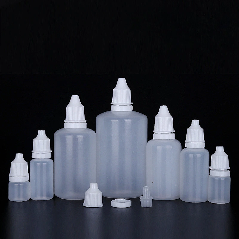 100PCS Eye Drops Plastic Empty Bottles Squeezable Dropper Bottles Portable Eye Drops Small Plastic Refillable  Containers Empty