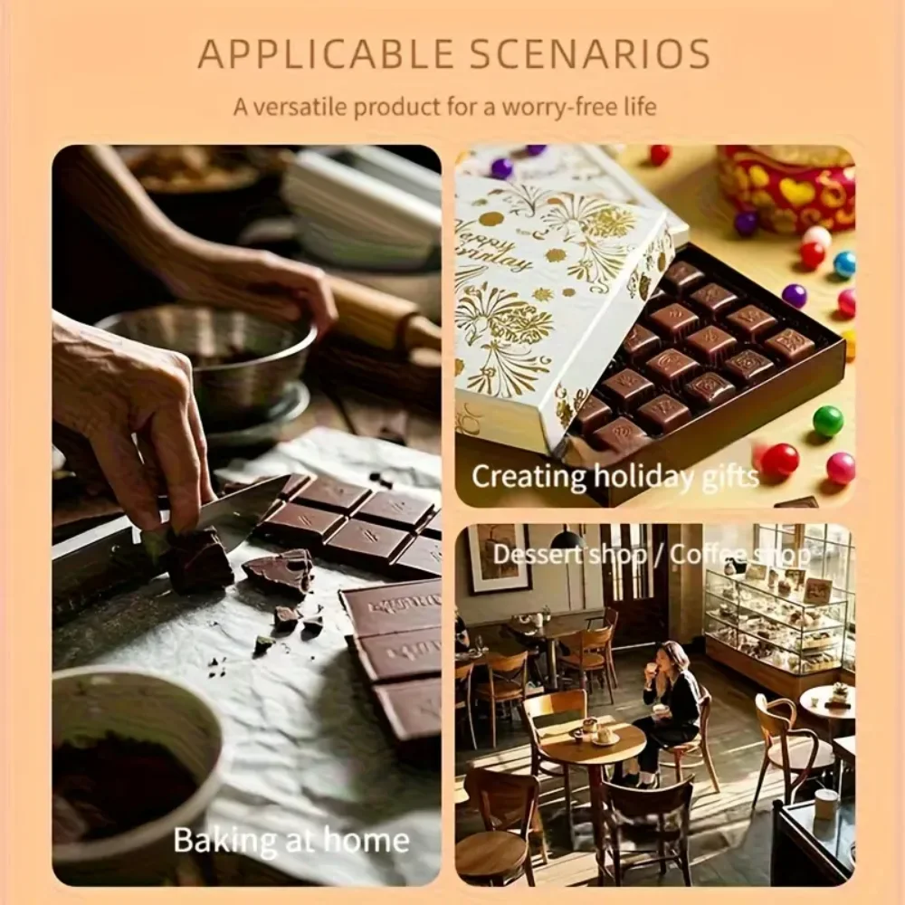 قالب شوكولاتة من السيليكون، قوالب حلوى مستطيلة غير لاصقة مع فتحات تعليق، خبز قابل لإعادة الاستخدام لعيد الميلاد