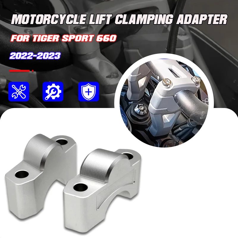

For Tiger Sport 660 Tiger 660 Tiger660 2022 2023 Motorcycles Handlebar Riser Bar Mount Handle Clamp Mounting Lift Clamp Adapters