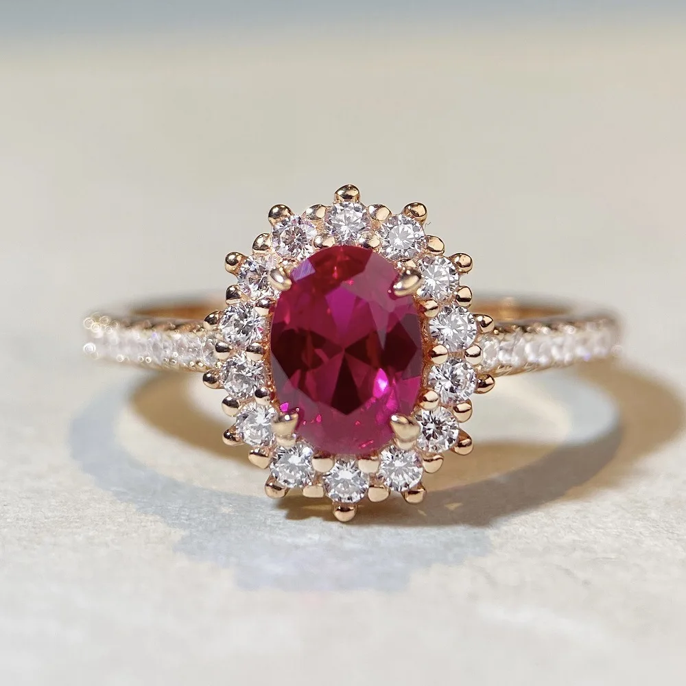 

PT950 platinum - pigeon blood red ring, women's ruby zirconium ring, pigeon egg ring, simple and versatile