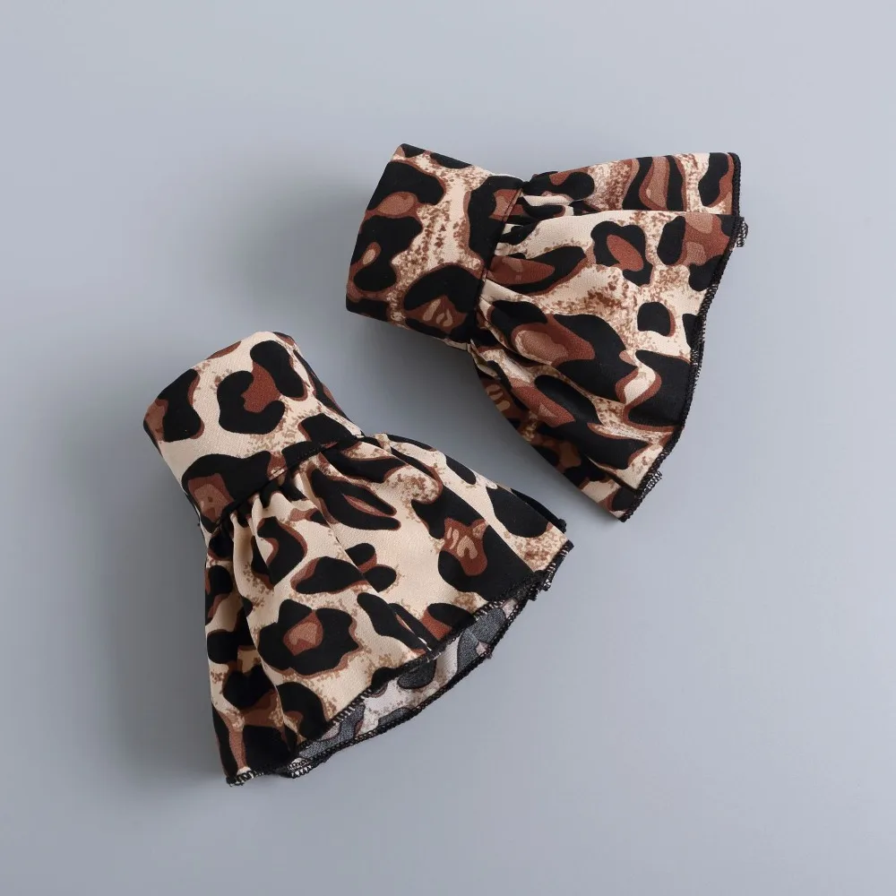 

Detachable Leopard Print Shirt Fake Collar Comfortable Decorative Fake Hand Sleeves Blouse Collars Easy To Wear