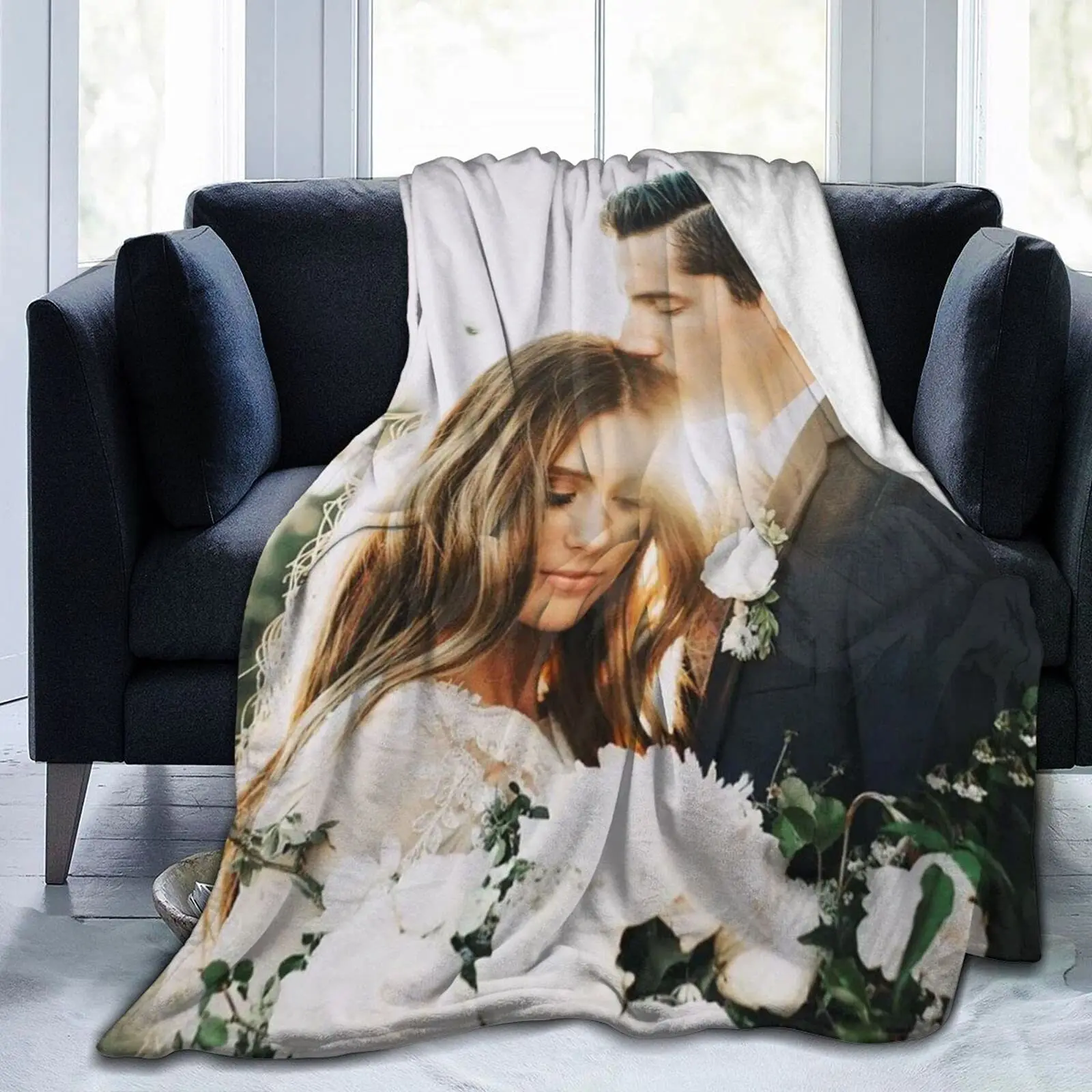 Benutzerdefinierte Decke mit Fotos, Text, individuelle Decke, personalisierte Flanell-Überwurfdecken für Erwachsene, Kinder, Geburtstag, Valentinstag, Geschenk