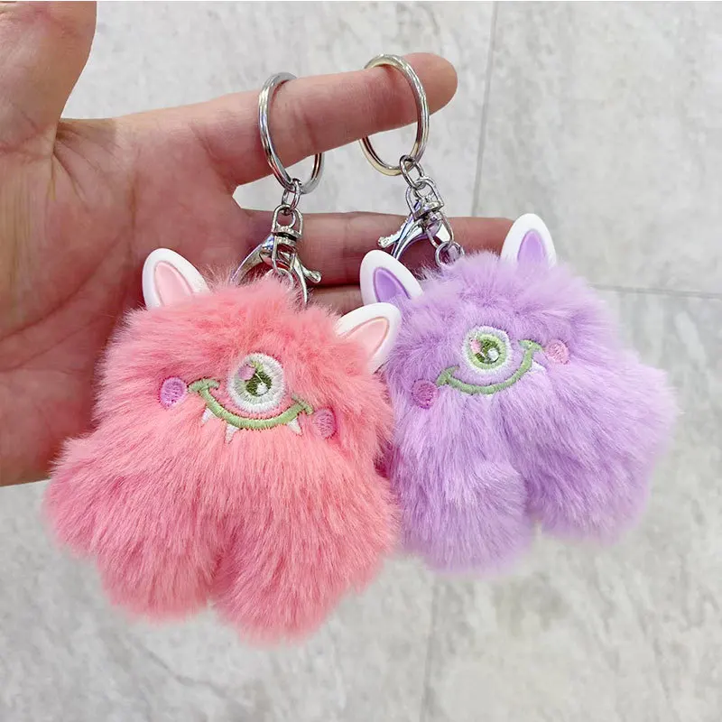 New Kawaii Plush Phone Charms DIY Car Mobile Phone Keychain Lanyard for Keys Girls Bag Chain Smartphone Little Monster Pendant